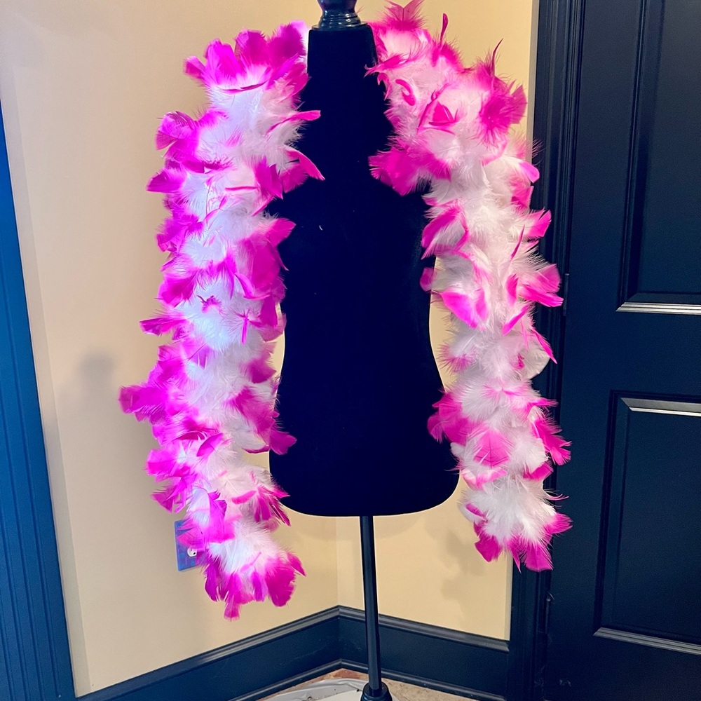 Pink and White Feather Boa